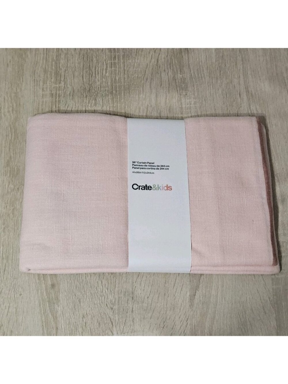 New Crate & Kids 44"x 96" Curtain Panel  Pink 100% Cotton